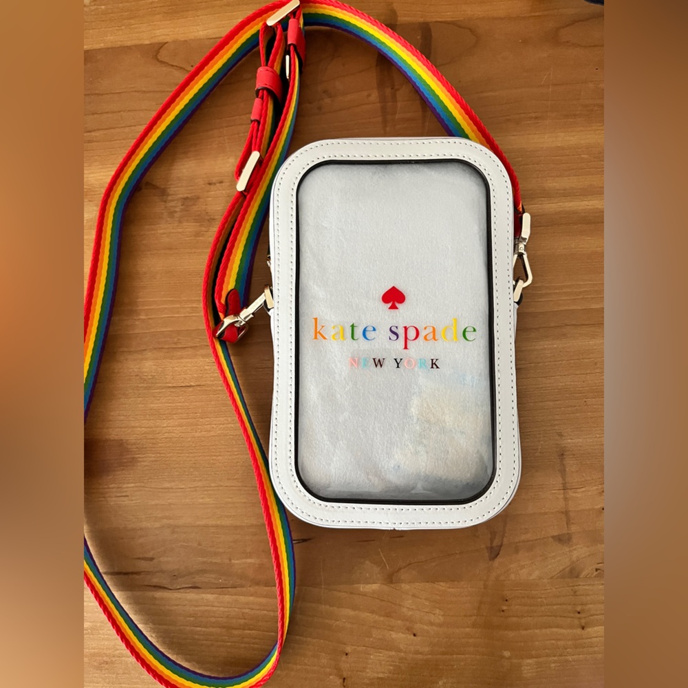 Kate Spade White Bag with Multicolor Strap